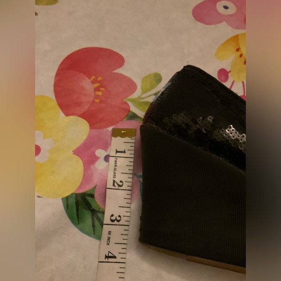 Toms Black Sequined Wedges - Picture 8 of 8